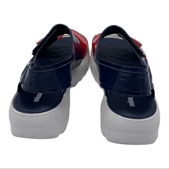 Melissa X Fila Slingback Platform Sandals - Blue/Red - 10 - Picture 6 of 11